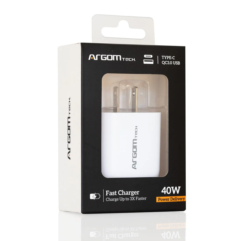 ADAPTADOR ARGOM 40W USB-A +TIPO-C