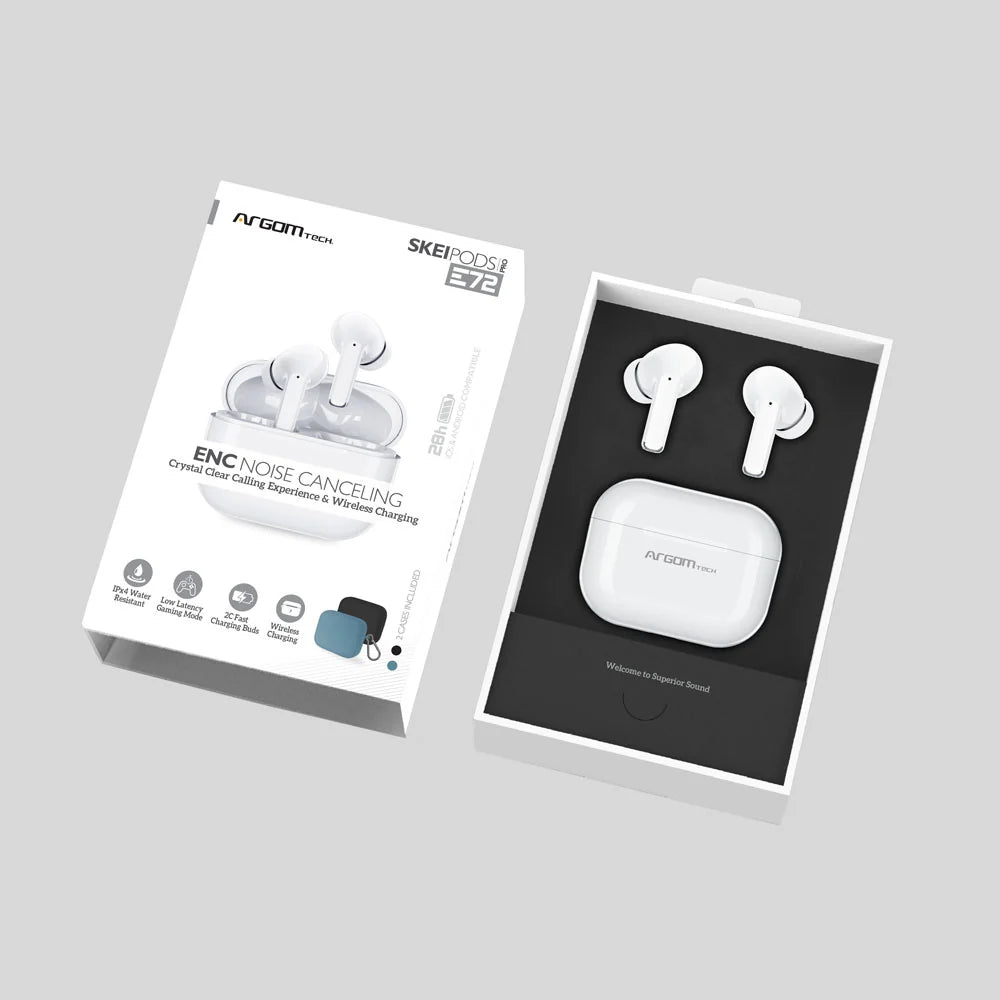 AUDIFONOS BLUETOOTH ARGOM E72 CASE AZUL