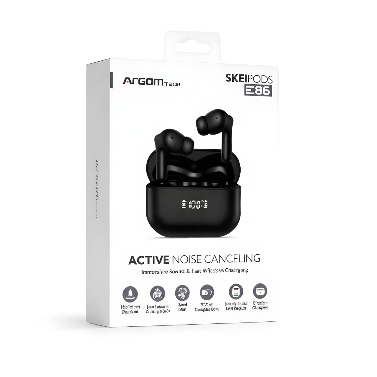 AUDIFONOS BLUETOOTH ARGOM E86 NEGRO