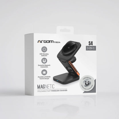 CARGADOR ARGOM S4 15W 3 EN 1 MAGNETICO AC-0144BK