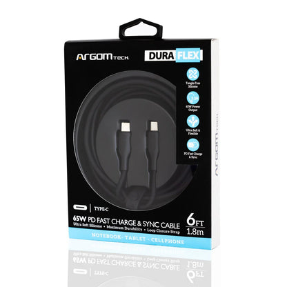 CABLE ARGOM TIPO-C A TIPO-C 1.8M 65W 007 NEG