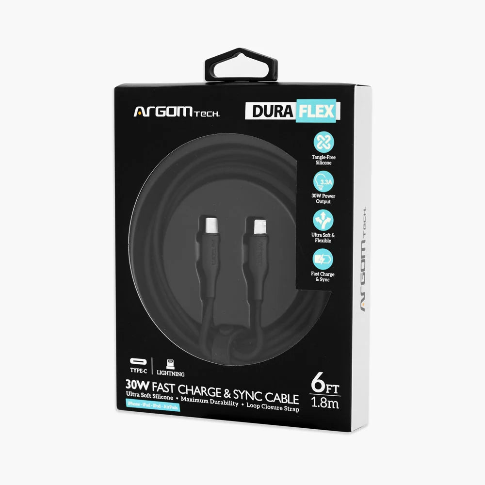CABLE ARGOM TIPO-C A LIGHTNING 1.8M 30W