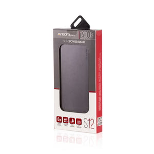 POWER BANK ARGOM S12 12,000MAH ALUMINIO
