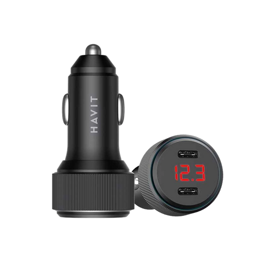 CARGADOR AUTO HAVIT DUAL C 30W CC2014