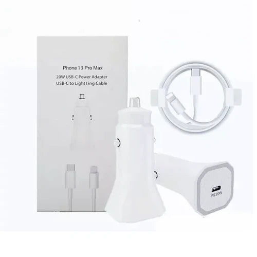 CARGADOR PARA CARRO IPHONE 20W USB A LIGHTNING CLASE B