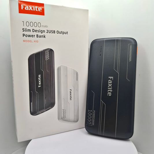 BATERIA PORTATILFAXITE A10 - 10,000MAH NEGRA