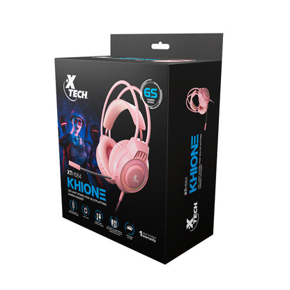 AUDIFONOS 3.5MM + USB XTECH KHIONE ROSA