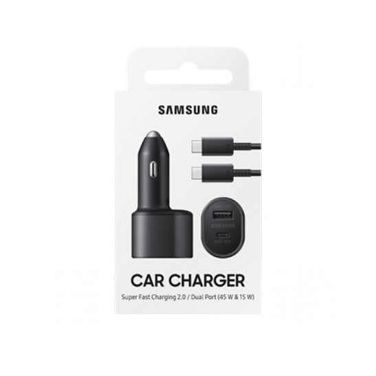CARGADOR AUTO SAMSUNG 45W TIPO-C  Y 15W USB ORIGINAL