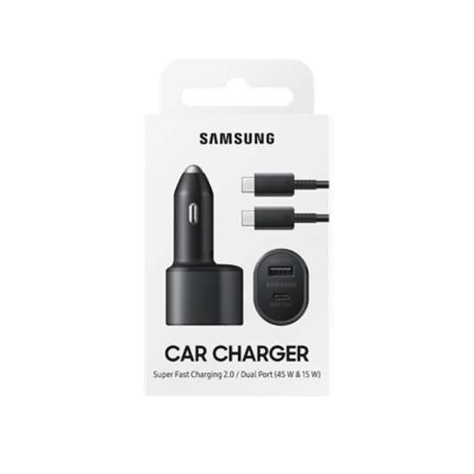CARGADOR AUTO SAMSUNG 45W TIPO-C  Y 15W USB ORIGINAL